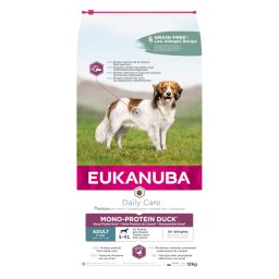 Eukanuba Daily Care Monoproteica com pato ração para cães - Pack económico: 2 x 12 kg