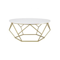 Mesa de centro DIAMOND 41,5x90 cm dourado/branco