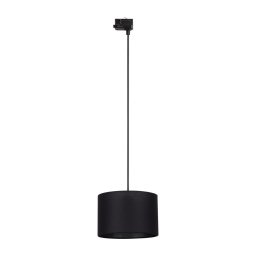Candeeiro suspenso Sistema de carris trifásico TRACER 1xE27/15W/230V diâmetro 30 cm preto