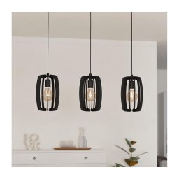 Eglo 900505 - Candelabro suspenso BAJAZZARA 3xE27/40W/230V preto