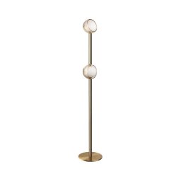 Ideal Lux - Candeeiro de pé LED BLOOM 2xLED/5,5W/230V CRI 90 dourado/bege fumê