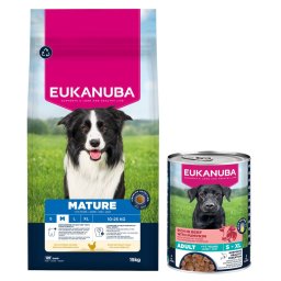 15kg Mature Medium Breed frango Eukanuba Premium Nutrition ração cães