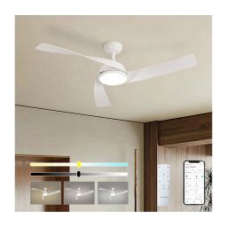ZEVENTI - Ventilador de teto LED AERYS LED/24W/230V Wi-Fi Tuya branco + comando remoto