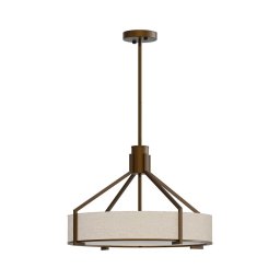 Open Design OR85648- Lustre de haste DORETTO 4xE27/15W/230V Ø 50 cm castanho/bege