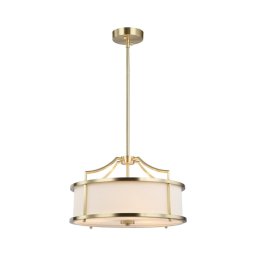 Open Design OR80889 - Lustre em haste STANZA 3xE27/15W/230V Ø 42 cm latão/branco