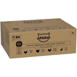 84x85g 1+ Adult saquetas Misto aves geleia Whiskas comida para gatos