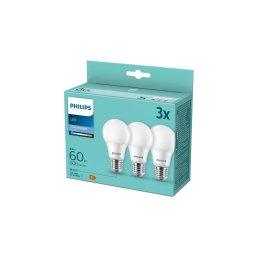 CONJUNTO 3x Lâmpada LED Philips A60 E27/8W/230V 6500K