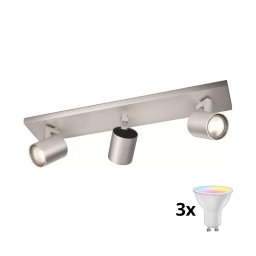 Philips 53093/48/12 - LED RGBW regulável spot RUNNER 3xGU10/4,8W/230V cromado+controlo remoto