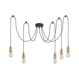 Rabalux 72075 - Lustre DOLLIEN 5xE27/60W/230V cabo carvalho
