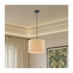 Brilagi - Lustre suspenso por cabo NORDIC WAVE 1xE27/15W/230V diâmetro 32 cm linho/preto
