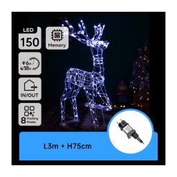 Aigostar - Decoração de Natal LED para exterior LED/3,6W/31/230V 6500K 75cm IP44 rena