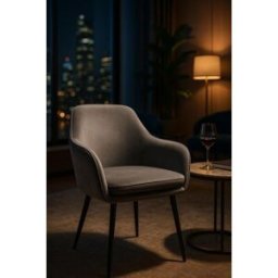 Presentes Miguel Cadeira Chic Black - Cinza claro