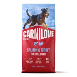 2x12kg Active salmão e peru Mini Carnilove ração para cães