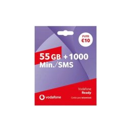 Cartão Sim Vodafone Ready 55GB + 1000Min/Sms
