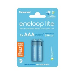 Panasonic - 2 unid. Pilha recarregável AAA Eneloop Lite 550 mAh