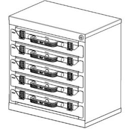 eurokraft pro Torre com malas de divisórias , AxLxP 434 x 416 x 256 mm, 5 malas, 75 latas de sistema, Torre com malas de divisórias, AxLxP 434 x 416 x 256 mm, 5 malas, 75 latas de sistema. Inclui recipientes de divisória em poliestireno (PS). Em chapa de