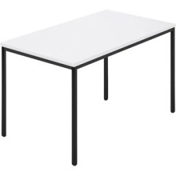 kaiserkraft Mesa retangular, tubo quadrado revestido, LxP 1200 x 800 mm, branco / antracite, Mesa retangular, tubo quadrado revestido, LxP 1200 x 800 mm, branco / antracite. Tampo da mesa com 25 mm de espessura. Pernas em tubo quadrado revestido. Caixilho