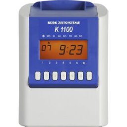 kaiserkraft Relógio de ponto K 1100, AxLxP 244 x 175 x 132 mm, cinzento seda/azul, Relógio de ponto K 1100, AxLxP 244 x 175 x 132 mm, cinzento seda/azul. Elevado conforto de utilização. Comutação automática da hora de verão/inverno. Relógio de ponto para