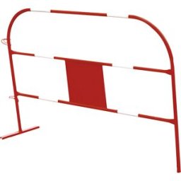 PROCITY Grade de barreira Eco, aço , CxA 1500 x 1000 mm, embalagem de 10 unid., vermelho/branco, Grade de barreira Eco, aço, CxA 1500 x 1000 mm, embalagem de 10 unid., vermelho/branco. Aço, pintado a vermelho. Incluem 6 faixas refletoras brancas. Com plac