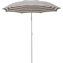 kaiserkraft Guarda-sol, design redondo, Ø 2000 mm, armação branca, branco/taupe, Guarda-sol, design redondo, Ø 2000 mm, armação branca, branco/taupe. Design clássico. Tecido de 8 peças. Fator de proteção solar FPS 40. O guarda-sol possui um diâmetro de 2