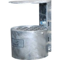 kaiserkraft Cinzeiro de parede, capacidade 4 l, AxØ 290 x 200 mm, galvanizado a fogo, Cinzeiro de parede, capacidade 4 l, AxØ 290 x 200 mm, galvanizado a fogo. Com placa personalizável em aço inoxidável. Com fundo perfurado para o escoamento de água. Manu