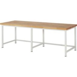eurokraft pro Bancada de trabalho, estrutura modular série 8000 , sem equipamento, LxP 2500 x 900 mm, Bancada de trabalho, estrutura modular série 8000, sem equipamento, LxP 2500 x 900 mm. Duradoura e estável - ideal para o ambiente industrial exigente. P