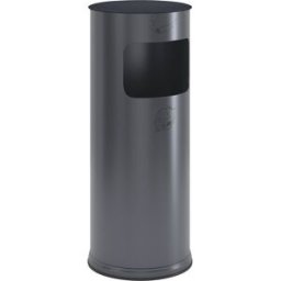 VAR Cinzeiro de segurança combinado , chapa de aço, volume 17 l, AxØ 610 x 250 mm, antracite, Cinzeiro de segurança combinado, chapa de aço, volume 17 l, AxØ 610 x 250 mm, antracite. Recipiente de recolha em alumínio para cinza dos cigarros. Inserção conf