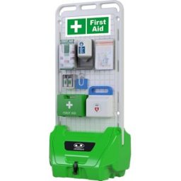 kaiserkraft Estação de serviço móvel SAFETY POINT, com tampa fechável à chave, vedação, para produtos de segurança/proteção, verde, a partir de 5 unid., Estação de serviço móvel SAFETY POINT, com tampa fechável à chave, vedação, para produtos de segurança