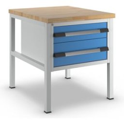 eurokraft pro Bancada de trabalho, estrutura modular série 8000 , 2 gavetas: 1 x 150 mm, 1 x 210 mm, LxP 750 x 900 mm, Bancada de trabalho, estrutura modular série 8000, 2 gavetas: 1 x 150 mm, 1 x 210 mm, LxP 750 x 900 mm. Duradoura e estável - ideal para