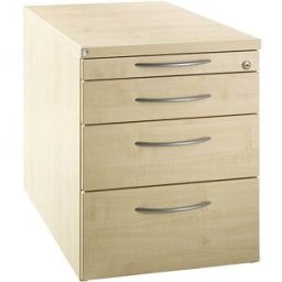 kaiserkraft HANNA - Bloco de gavetas móvel, 1 gaveta para utensílios, 3 gavetas para materiais, decoração de ácer, HANNA - Bloco de gavetas móvel, 1 gaveta para utensílios, 3 gavetas para materiais, decoração de ácer. Organizadores firmemente colados - co