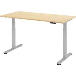 kaiserkraft Secretária alta, eletricamente ajustável em altura, reto, LxP 1600 x 800 mm, ácer, Secretária alta, eletricamente ajustável em altura, reto, LxP 1600 x 800 mm, ácer. Com 4 posições de memória. Motores duplos. Arranque e paragem suaves. Proteçã