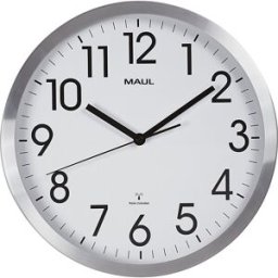 MAUL Relógio de parede move , alumínio escovado, Ø 305 mm, mecanismo de radiofrequência, Relógio de parede move, alumínio escovado, Ø 305 mm, mecanismo de radiofrequência. Design moderno e acabamento especialmente estável. Armação larga com cobertura de v