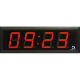 kaiserkraft Relógio digital LED, AxLxP 118 x 333 x 39 mm, preto, LED vermelho, Relógio digital LED, AxLxP 118 x 333 x 39 mm, preto, LED vermelho. Corpo de alumínio plano. Mostrador antirreflexo. Boa legibilidade. A indicação de 7 segmentos disponível em v