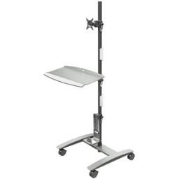 Dataflex Trolley para registo de dados VIEWMATE COMBO , para monitor, teclado, PC de formato reduzido, prateado, Trolley para registo de dados VIEWMATE COMBO, para monitor, teclado, PC de formato reduzido, prateado. Suporta um monitor, um rato, um teclado