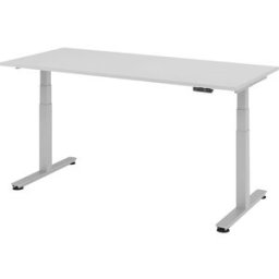 kaiserkraft Secretária alta, eletricamente ajustável em altura, reto, LxP 1800 x 800 mm, cinzento claro, Secretária alta, eletricamente ajustável em altura, reto, LxP 1800 x 800 mm, cinzento claro. Com 4 posições de memória. Motores duplos. Arranque e par