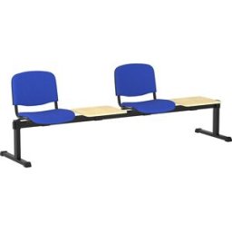 kaiserkraft Banco com assentos individuais, com mesa, 2 mesas, 2 assentos, forro azul, Banco com assentos individuais, com mesa, 2 mesas, 2 assentos, forro azul. Utilização eficiente do espaço. Encosto e assento almofadados. Estrutura de aço robusta. Quat