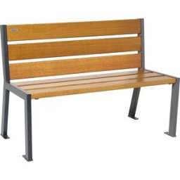 PROCITY Banco SILAOS® em madeira , com encosto, comprimento 1200 mm, imitação de carvalho claro, Banco SILAOS® em madeira, com encosto, comprimento 1200 mm, imitação de carvalho claro. Madeira de carvalho certificada pela PEFC. Montagem sobre placas de so