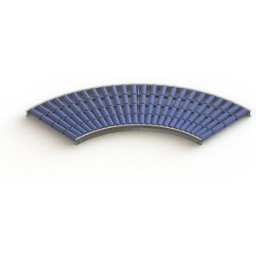 Gura Esteira rolante leve, caixilho em aço com rolos de plástico , lar da esteira 600 mm, curva 90°, raio interior 800 mm, distância entre eixos 75 mm, Esteira rolante leve, caixilho em aço com rolos de plástico, lar da esteira 600 mm, curva 90°, raio int