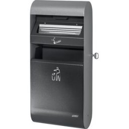 Probbax Cinzeiro de parede de design , 3 l, AxLxP 670 x 300 x 140 mm, com balde interior, Cinzeiro de parede de design, 3 l, AxLxP 670 x 300 x 140 mm, com balde interior. Com recipiente do lixo integrado, volume 14 l. Corpo em chapa de aço duradoura. Plac