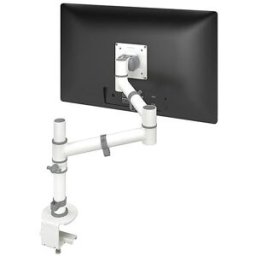 Dataflex Braço de monitor VIEWGO , braço individual para 1 monitor, branco, Braço de monitor VIEWGO, braço individual para 1 monitor, branco. Intervalo de ajuste em altura estático de 210 mm. Medida máxima do monitor: 620 mm de largura - 900 mm de altura.