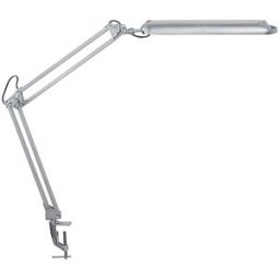 MAUL Candeeiro LED, 5800 K, 21 LEDs , com pé de aperto, prateado, Candeeiro LED, 5800 K, 21 LEDs, com pé de aperto, prateado. Com pé de aperto. Candeeiro LED, 6500 Kelvin, luz diurna branca. Este candeeiro contém lâmpadas LED integradas. As lâmpadas não p