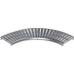Gura Esteira rolante leve, caixilho em alumínio com rolos de alumínio , lar da esteira 300 mm, curva 90°, raio interior 800 mm, distância entre eixos 75 mm, Esteira rolante leve, caixilho em alumínio com rolos de alumínio, lar da esteira 300 mm, curva 90°