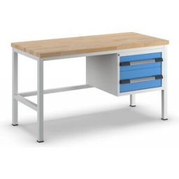 eurokraft pro Bancada de trabalho, estrutura modular série 8000 , 2 gavetas: 1 x 150 mm, 1 x 210 mm, LxP 1500 x 700 mm, Bancada de trabalho, estrutura modular série 8000, 2 gavetas: 1 x 150 mm, 1 x 210 mm, LxP 1500 x 700 mm. Duradoura e estável - ideal pa