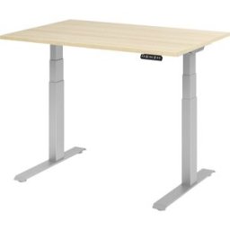 kaiserkraft UPLINER-K - Secretária, regulável eletricamente em altura, com interruptor de memória, LxP 1200 x 800 mm, carvalho/cinza alumínio, UPLINER-K - Secretária, regulável eletricamente em altura, com interruptor de memória, LxP 1200 x 800 mm, carval