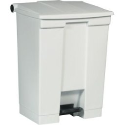 Rubbermaid Balde do lixo com pedal, indústria , em polietileno, capacidade 68 l, branco, Balde do lixo com pedal, indústria, em polietileno, capacidade 68 l, branco. Operação sem mãos - ideal para indústria, processamento de alimentos, etc. Tampa sobrepos