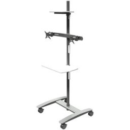 Dataflex Trolley para conferências VIEWMATE COMBO , para dois monitores, prateado, Trolley para conferências VIEWMATE COMBO, para dois monitores, prateado. Suporta dois monitores, uma câmara (web) e um dispositivo multimédia ou um descodificador. As cober