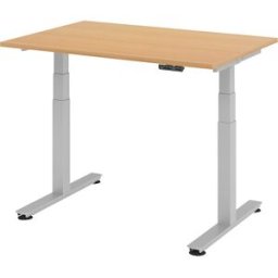 kaiserkraft Secretária alta, eletricamente ajustável em altura, reto, LxP 1200 x 800 mm, faia, Secretária alta, eletricamente ajustável em altura, reto, LxP 1200 x 800 mm, faia. Com 4 posições de memória. Motores duplos. Arranque e paragem suaves. Proteçã