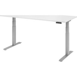 kaiserkraft UPLINER-K - Secretária, regulável eletricamente em altura, com interruptor de memória, LxP 1800 x 800 mm, branco/cinza alumínio, UPLINER-K - Secretária, regulável eletricamente em altura, com interruptor de memória, LxP 1800 x 800 mm, branco/c