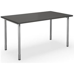 kaiserkraft Mesa multiusos DUO-C, tampo reto, AxP 700 - 800 x 800 mm, largura 1400 mm, cinzento escuro, prateado, Mesa multiusos DUO-C, tampo reto, AxP 700 - 800 x 800 mm, largura 1400 mm, cinzento escuro, prateado. Mesa simples e elegante para muitas fin