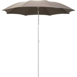 kaiserkraft Guarda-sol, design redondo, Ø 2000 mm, armação branca, taupe, Guarda-sol, design redondo, Ø 2000 mm, armação branca, taupe. Design clássico. Tecido de 8 peças. Fator de proteção solar FPS 40. O guarda-sol possui um diâmetro de 2 m e está dispo